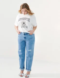 Strass Tapered Fit Jeans Mediumstone By Fred