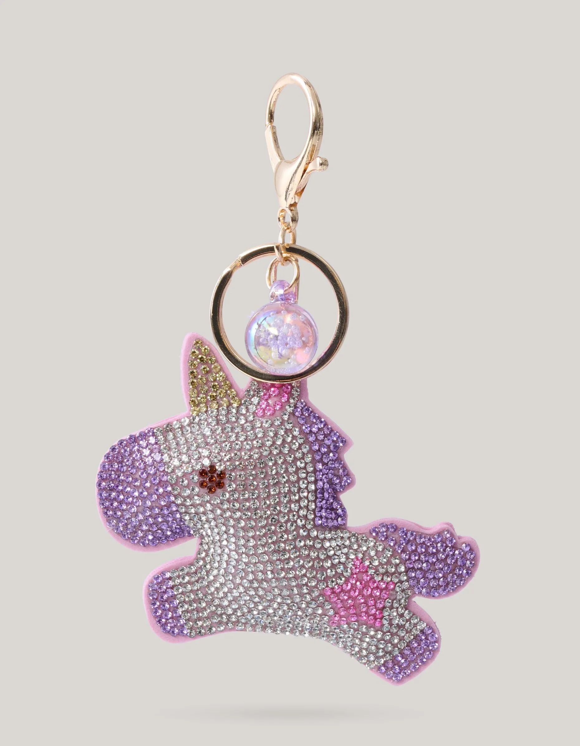 Strass Unicorn Sleutelhanger Roze