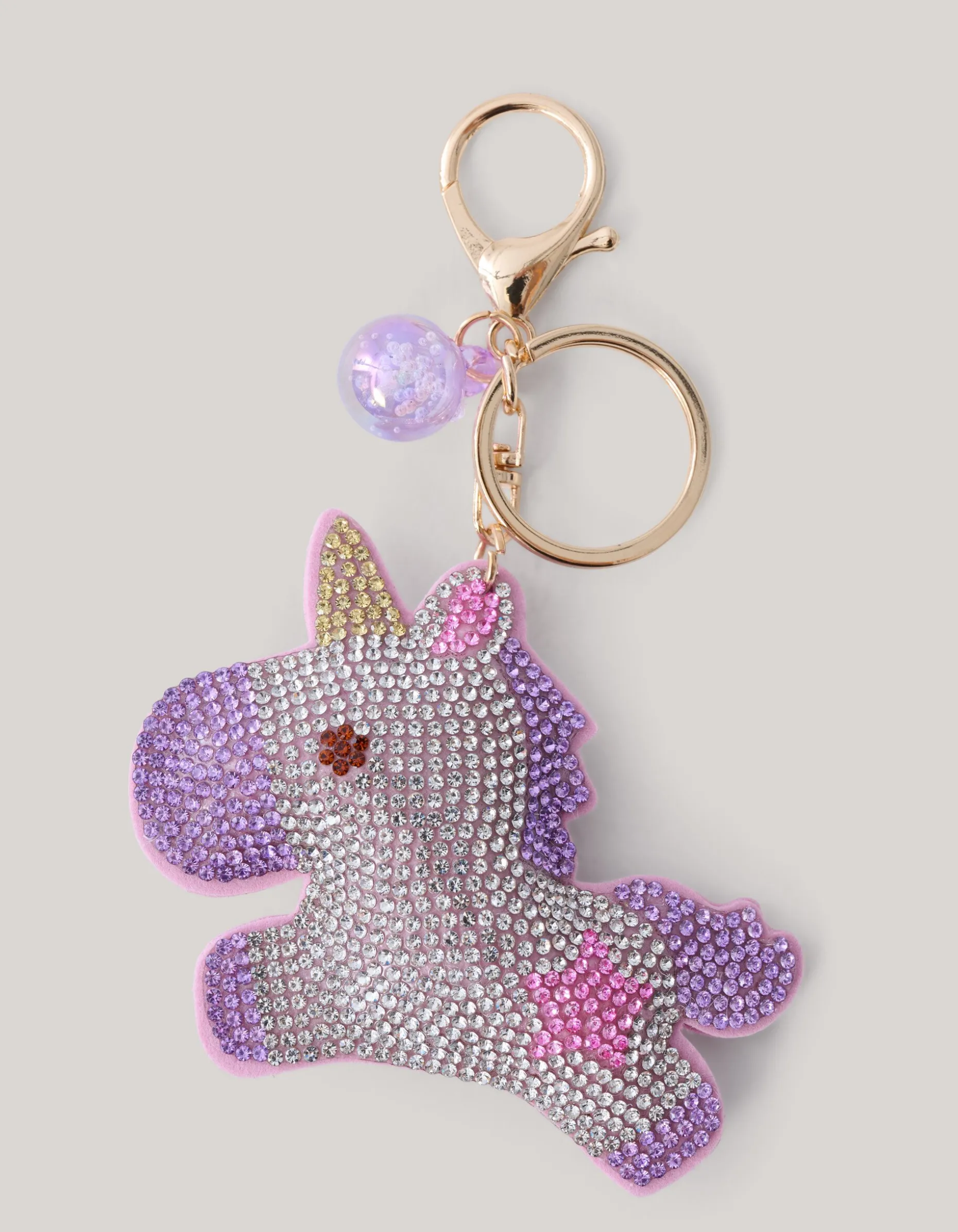 Strass Unicorn Sleutelhanger Roze