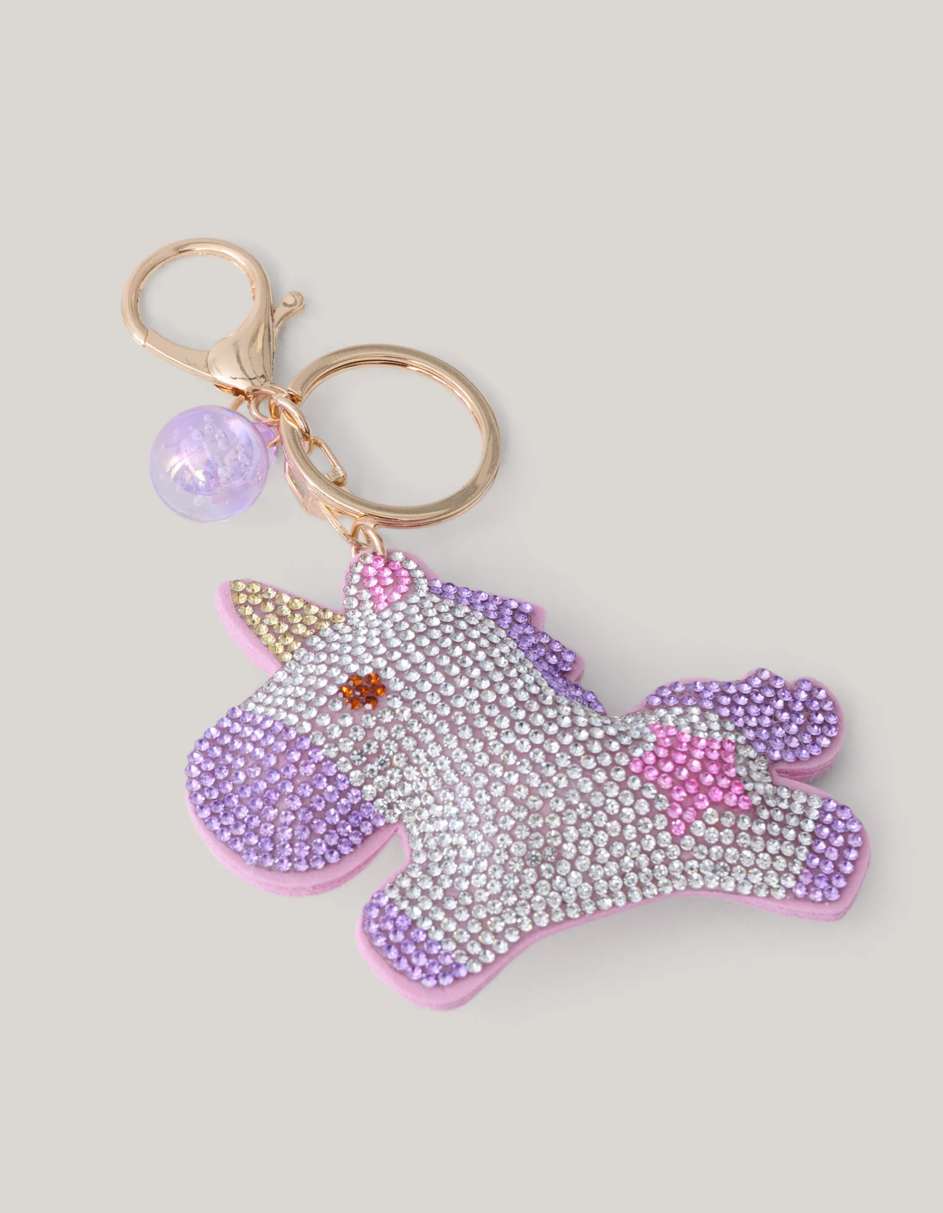 Strass Unicorn Sleutelhanger Roze