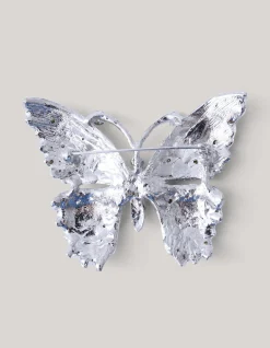 Strass Vlinder Broche Zilver