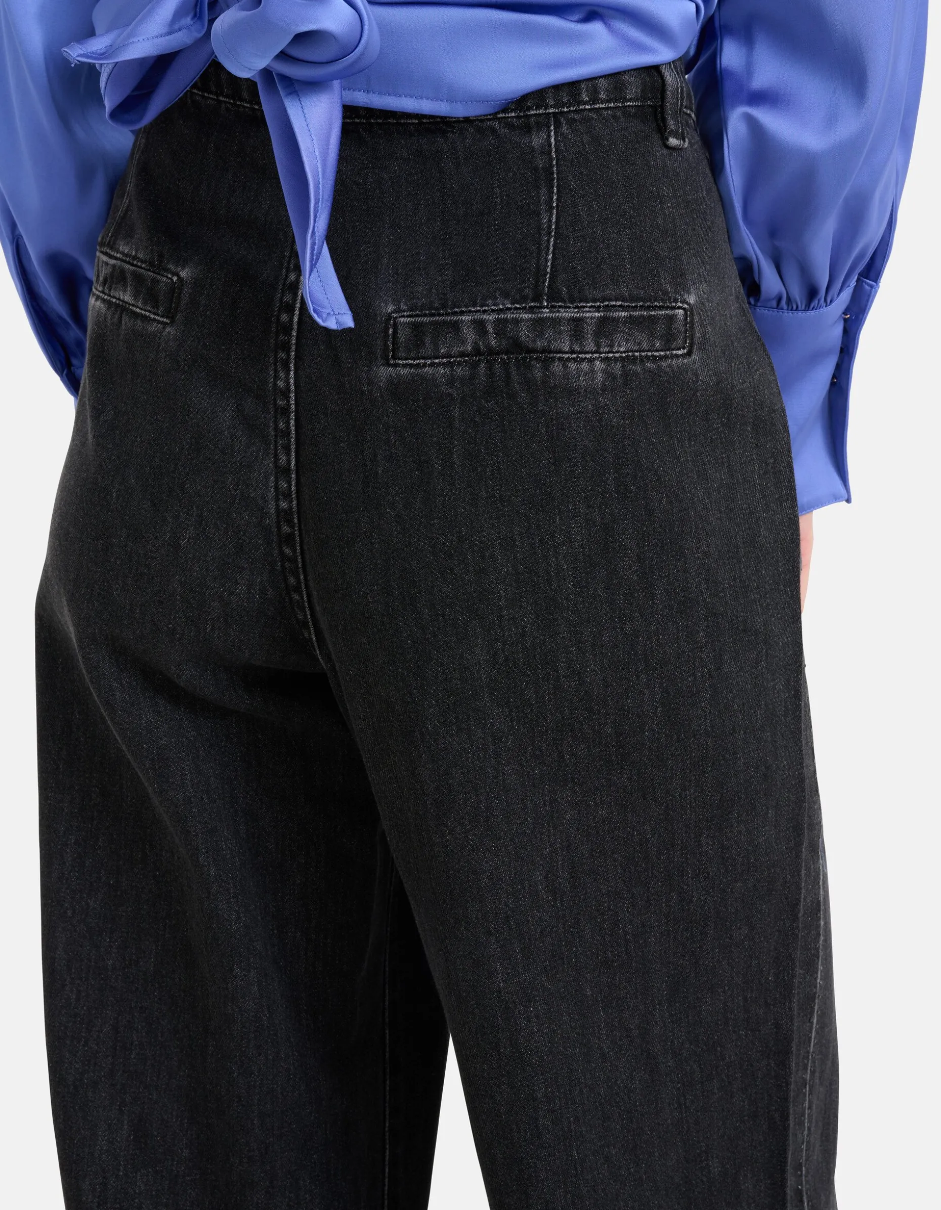 Strass Wide Leg Jeans Donkergrijs L32 By Mieke