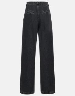 Strass Wide Leg Jeans Donkergrijs L32 By Mieke