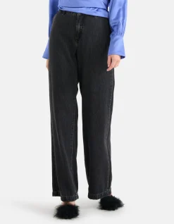 Strass Wide Leg Jeans Donkergrijs L32 By Mieke