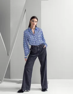 Strass Wide Leg Jeans Donkergrijs L32 By Mieke