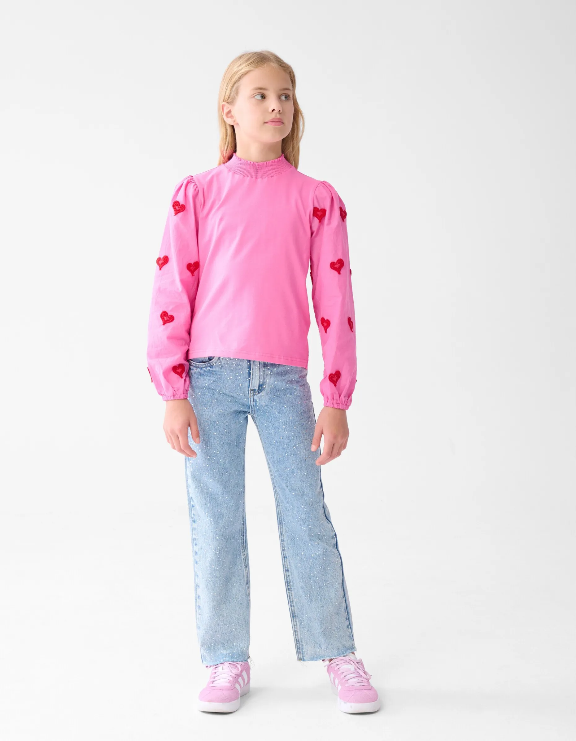 Strass Wide Leg Jeans Mediumstone