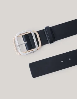 Strassed Waist Riem Zwart