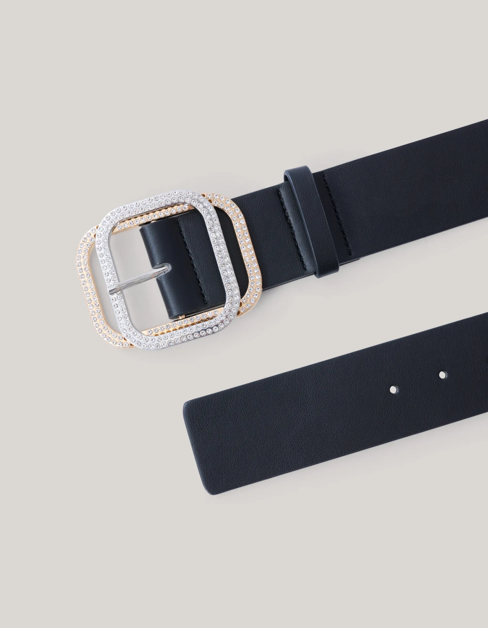 Strassed Waist Riem Zwart