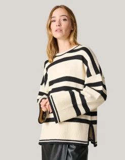 Stripe Trui Gebrokenwit