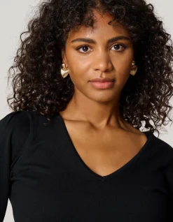 Striped Heart Oorbellen Goud