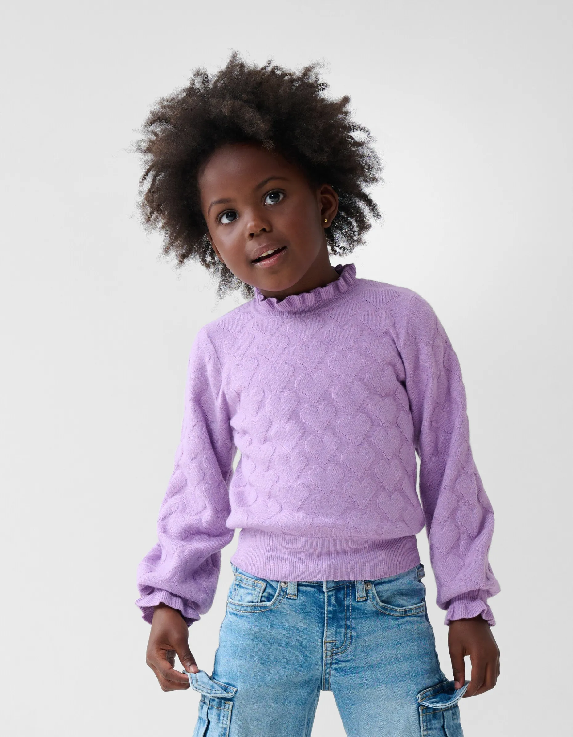 Structuur Gebreide Top Paars