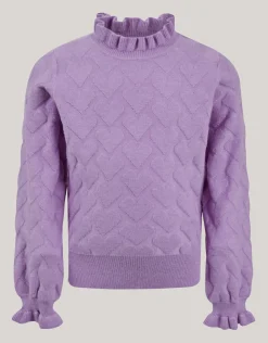 Structuur Gebreide Top Paars