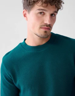 Structuur Jersey Longsleeve Donkergroen