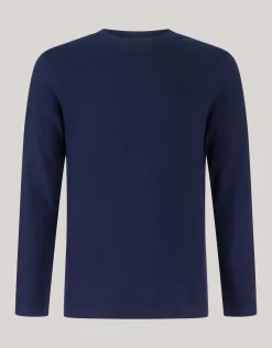 Structuur Jersey Longsleeve Donkerblauw