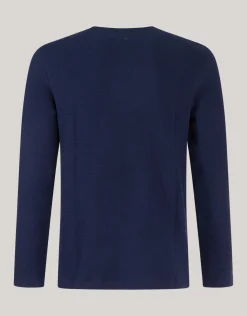 Structuur Jersey Longsleeve Donkerblauw