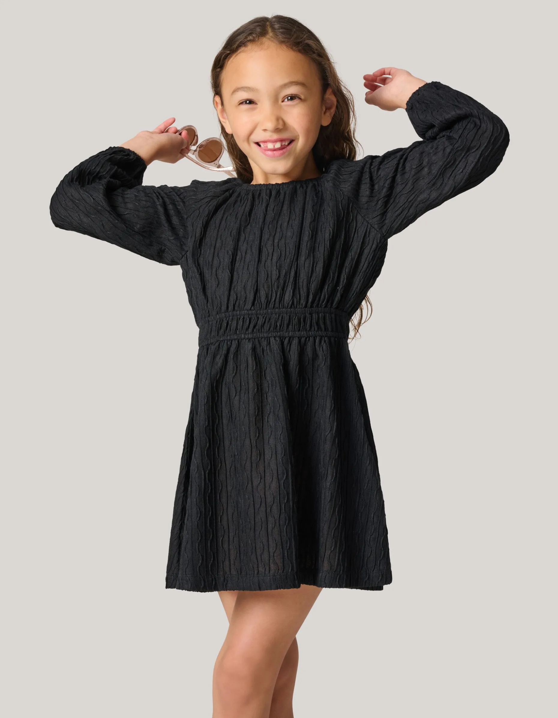 Structuur Jurk Zwart