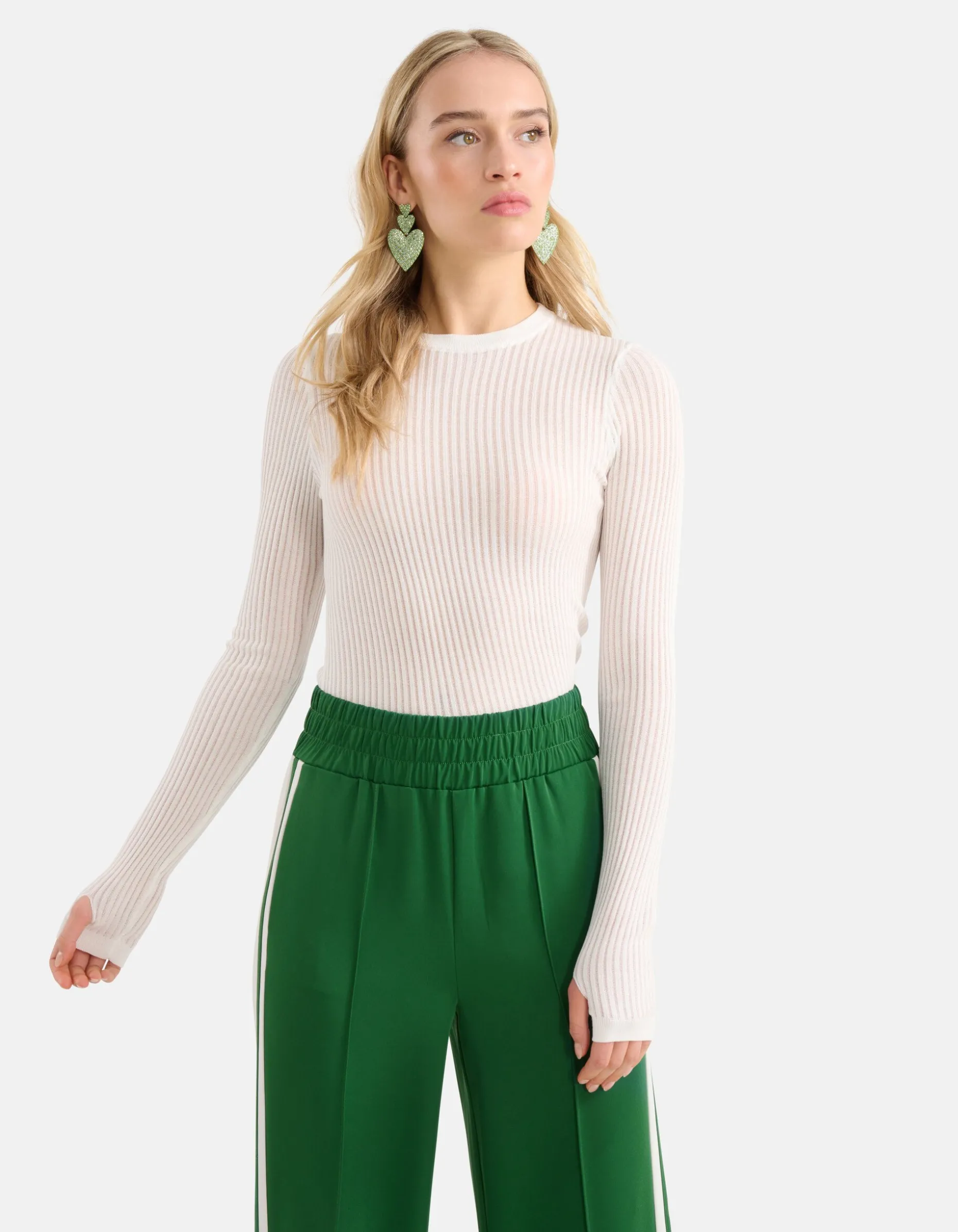 Structuur Longsleeve Gebroken Wit By Monica