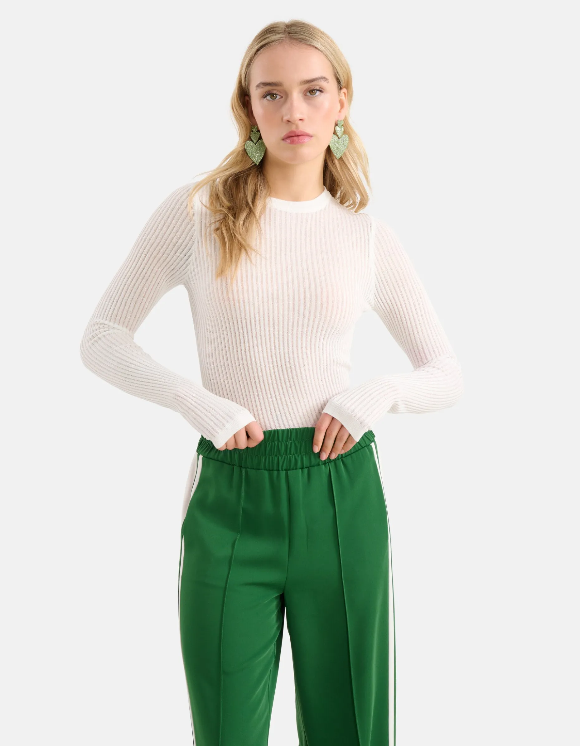 Structuur Longsleeve Gebroken Wit By Monica