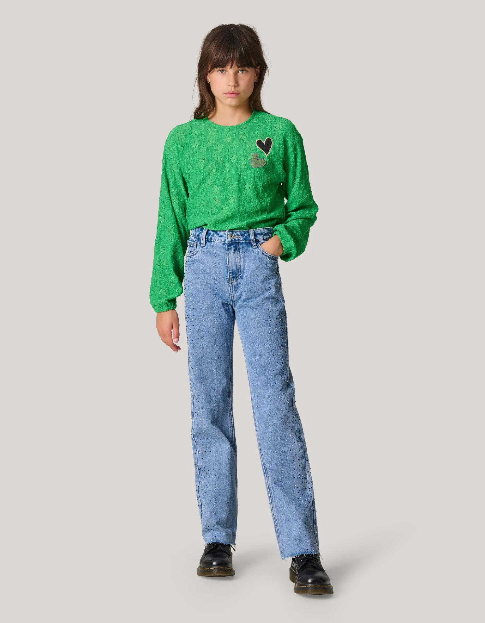 Structuur Longsleeve Groen