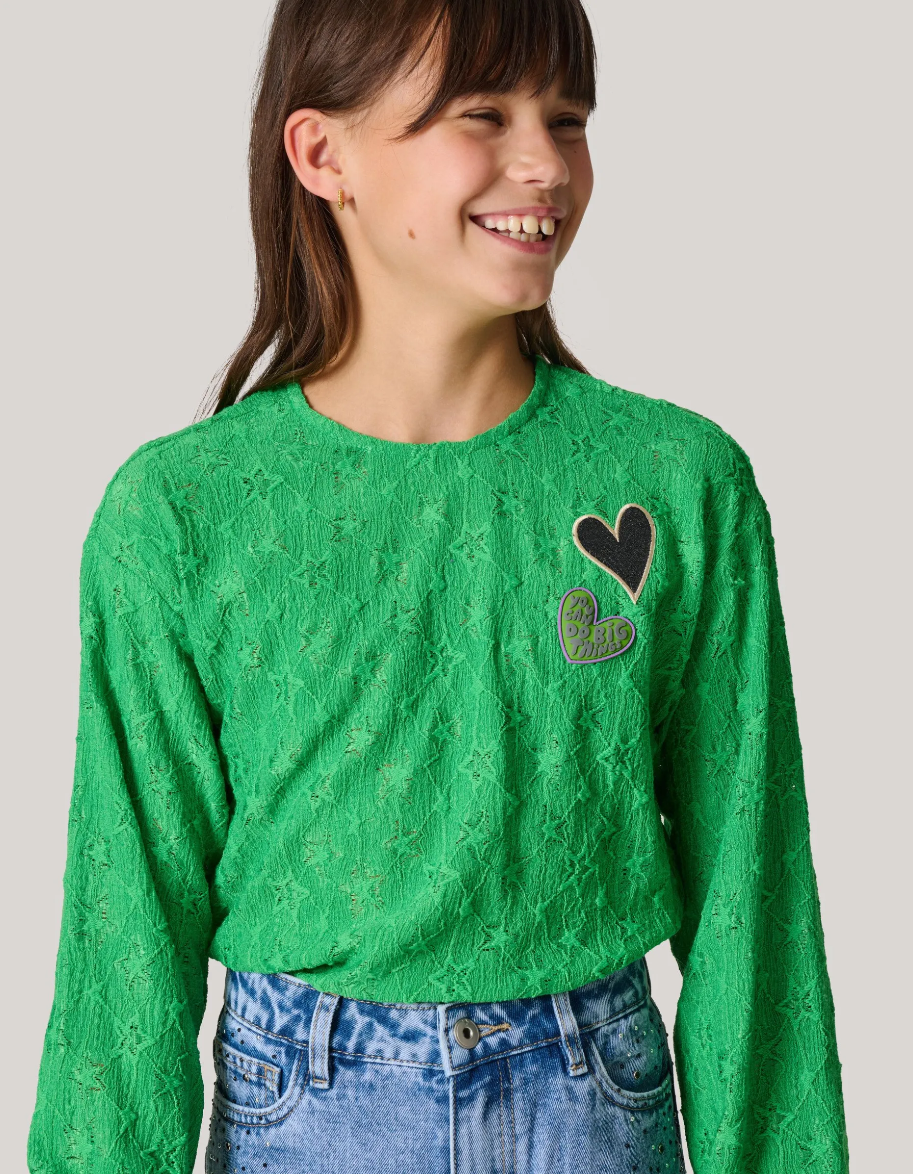 Structuur Longsleeve Groen