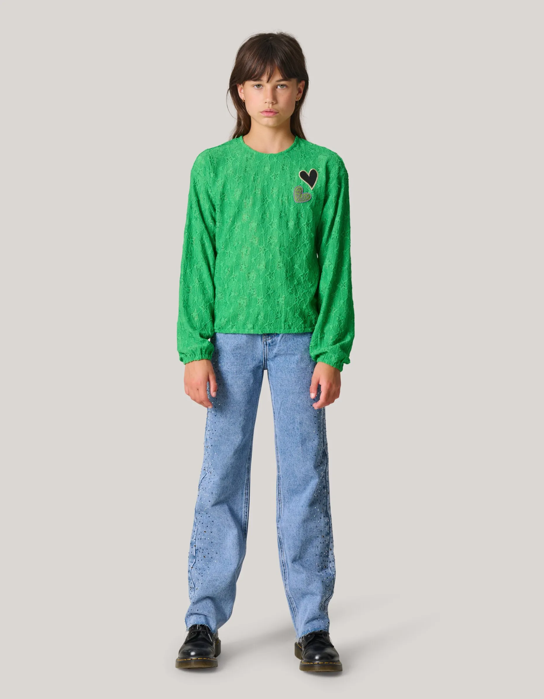 Structuur Longsleeve Groen