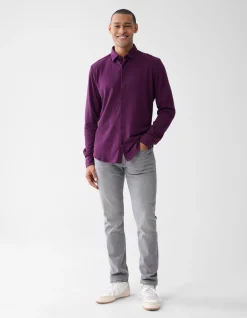 Structuur Overhemd Donkerrood