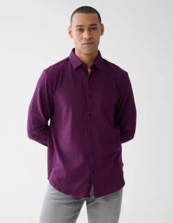 Structuur Overhemd Donkerrood