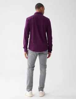 Structuur Overhemd Donkerrood