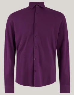 Structuur Overhemd Donkerrood