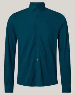 Structuur Overhemd Donkergroen