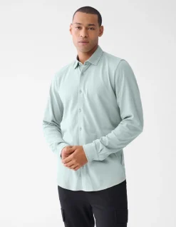 Structuur Overhemd Lichtgroen