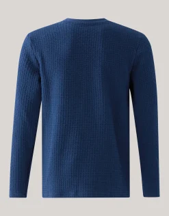 Structuur Pocket Trui Donkerblauw