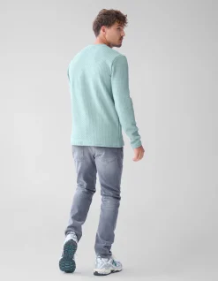 Structuur Pocket Trui Lichtblauw