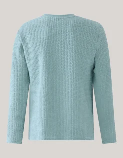 Structuur Pocket Trui Lichtblauw