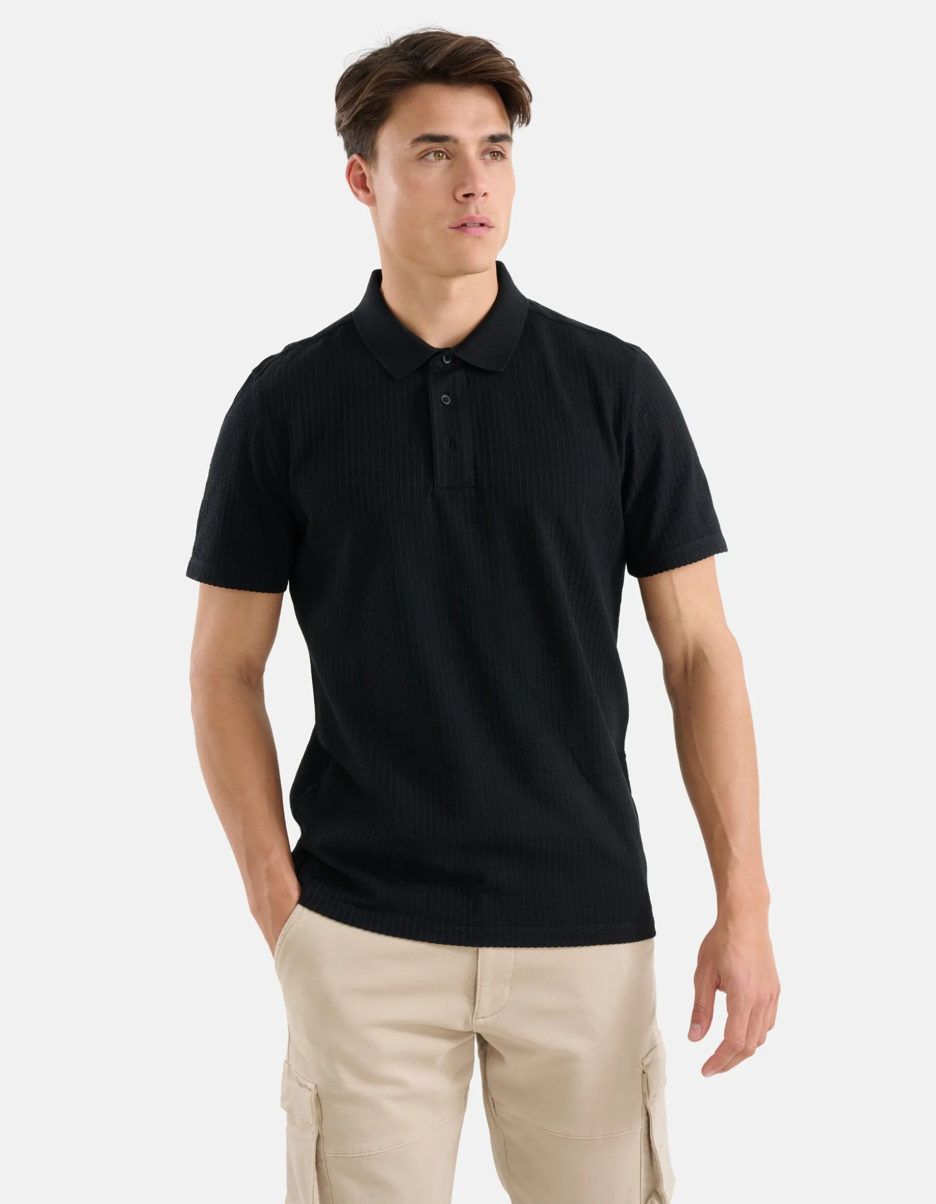 Structuur Polo Zwart