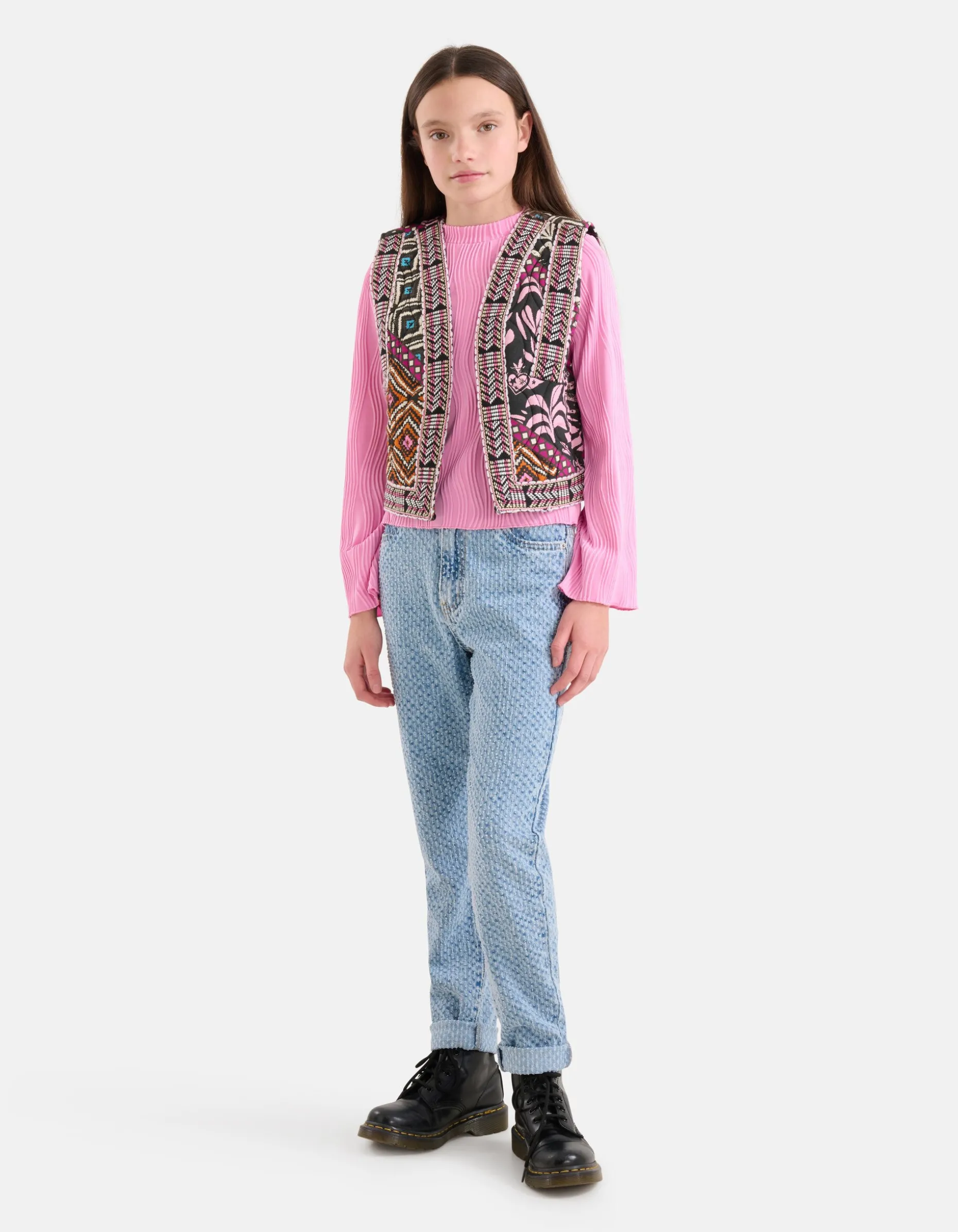 Structuur Straight Jeans Bleached