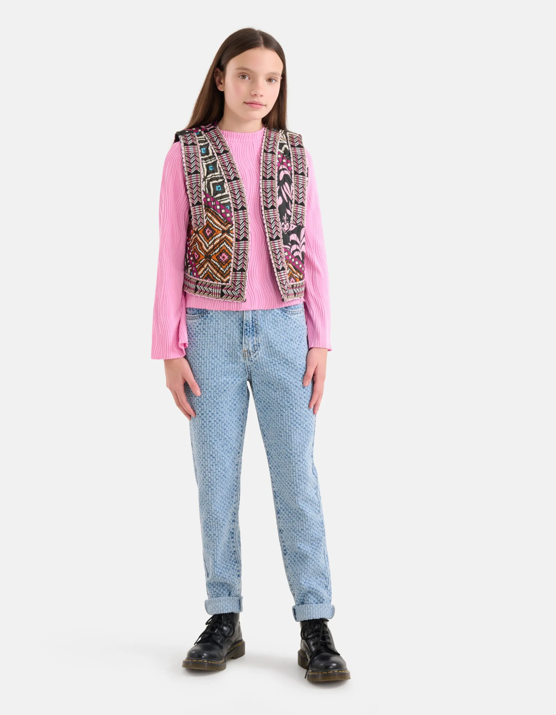 Structuur Straight Jeans Bleached