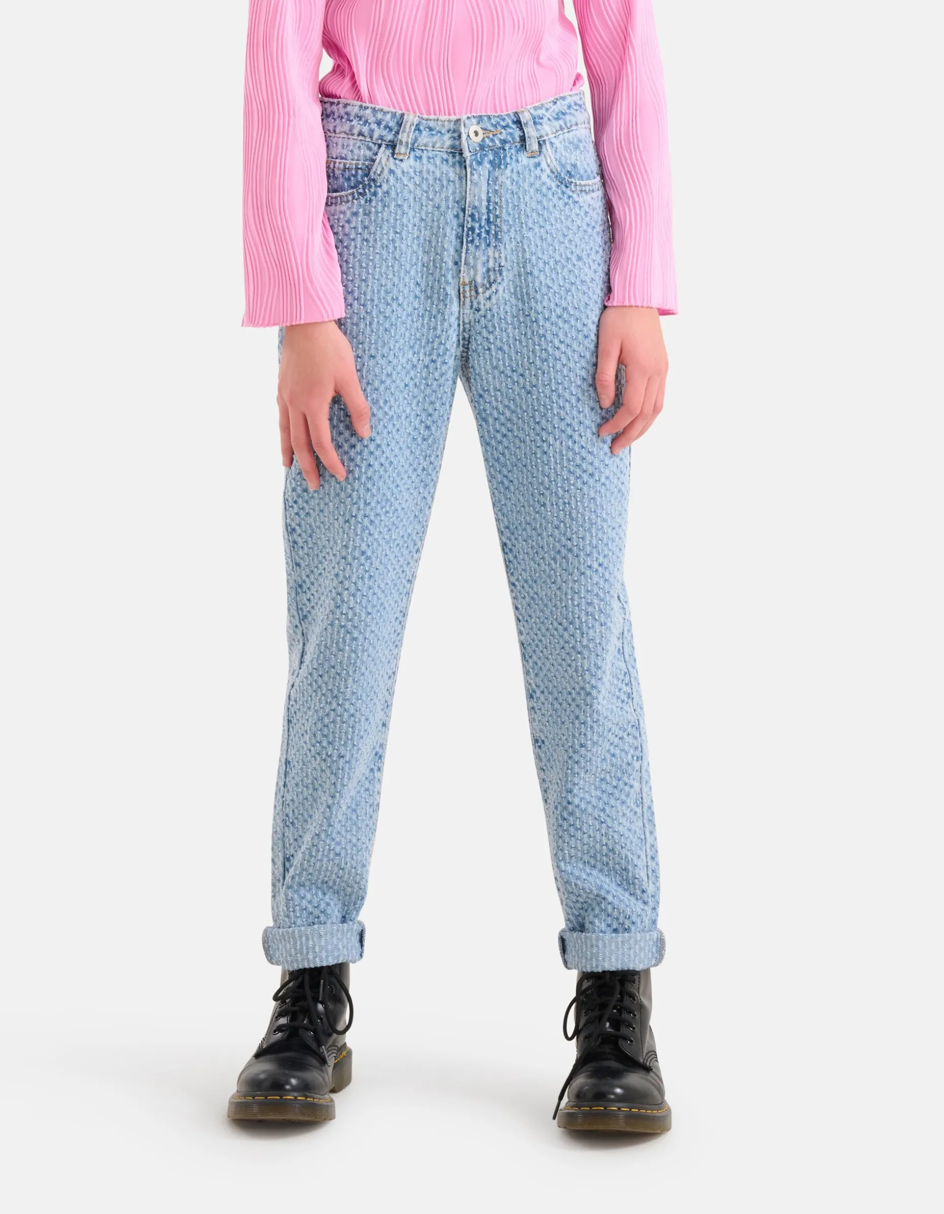 Structuur Straight Jeans Bleached