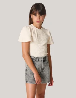 Structuur Top Gebroken Wit