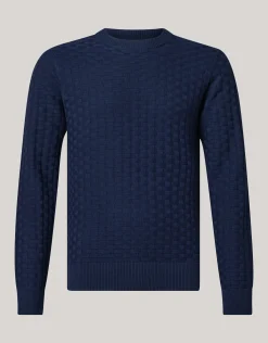 Structuur Trui Donkerblauw