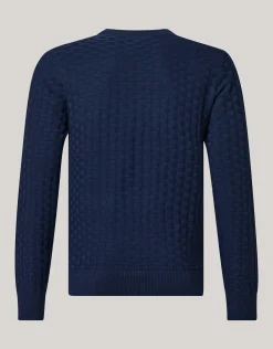 Structuur Trui Donkerblauw