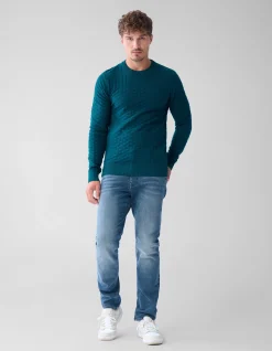 Structuur Trui Donkergroen