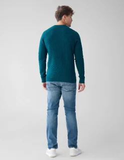 Structuur Trui Donkergroen