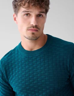 Structuur Trui Donkergroen