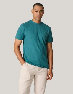 Structuur T-shirt Donker Turquoise