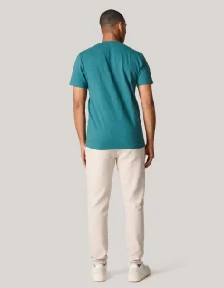 Structuur T-shirt Donker Turquoise