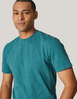 Structuur T-shirt Donker Turquoise