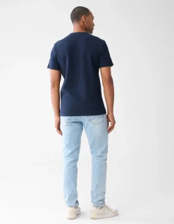 Structuur T-shirt Donkerblauw