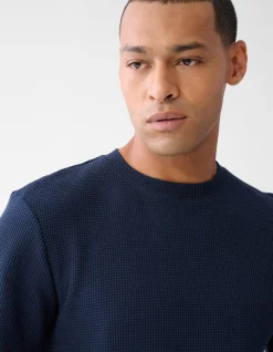 Structuur T-shirt Donkerblauw