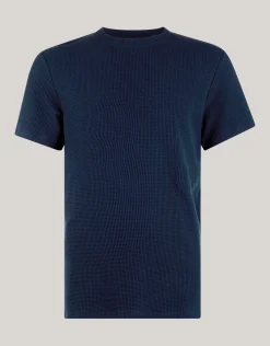 Structuur T-shirt Donkerblauw